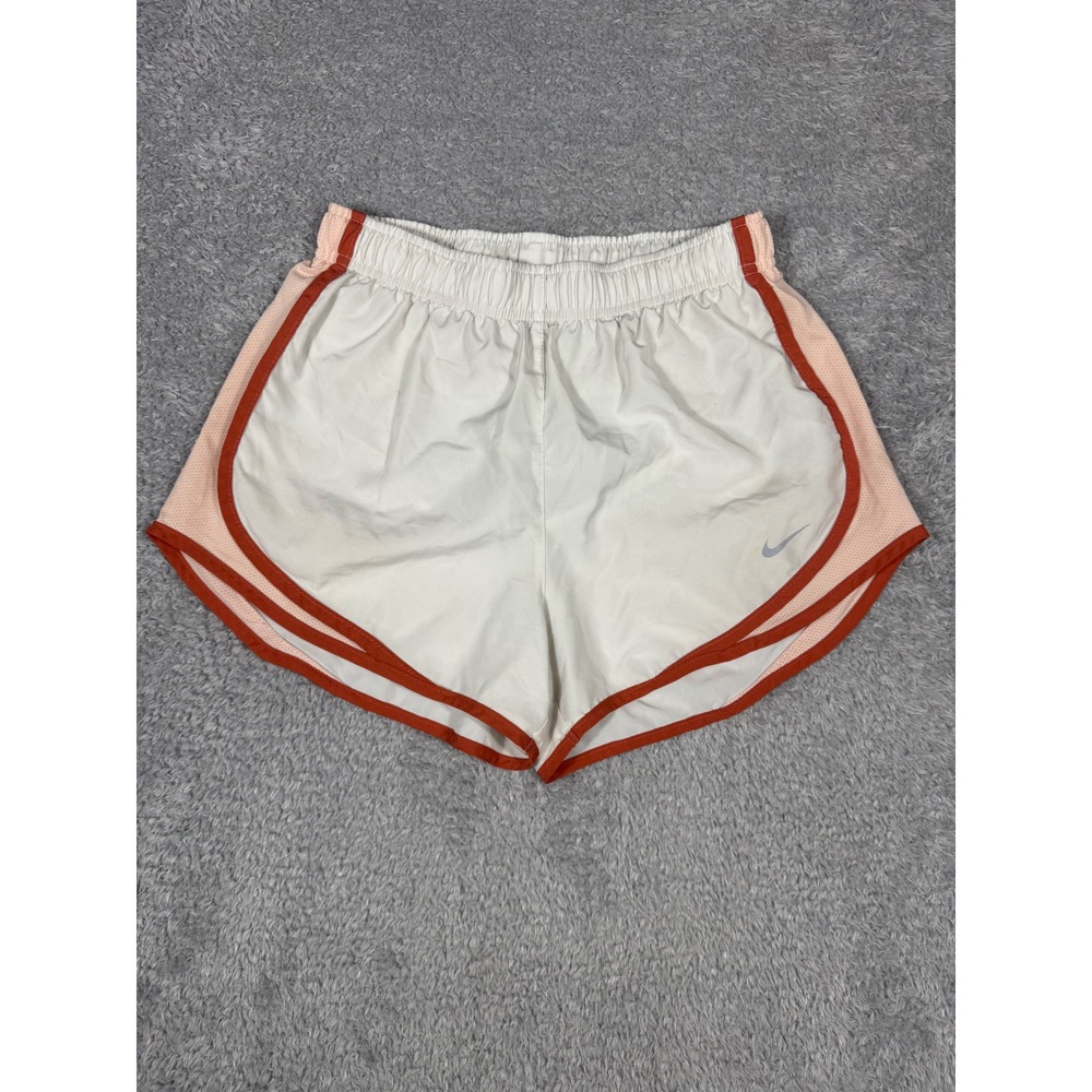 Nike Dri-FIT Running Shorts Womens Small White Orange Good 831558-150 Activewear